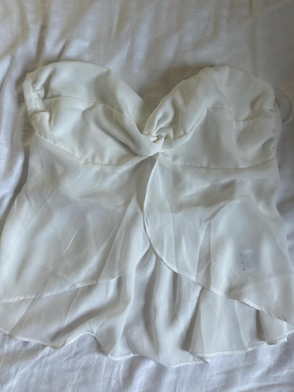 princess polly white strapless top with knot detail